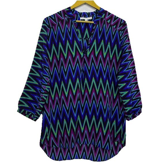 Amanda Uprichard Silk Psychedelic Tunic Size S Asymmetric Festival Boho Groovy - Picture 1 of 5